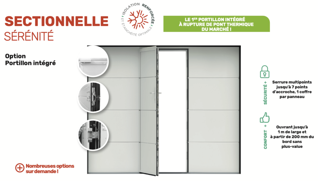Porte de garage sectionnelle sérénité